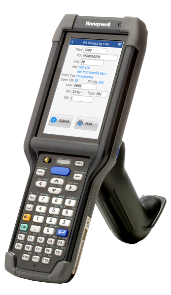 Honeywell's multi-purpose powerhouse Dolphin CK65 mobile handheld computer running RFgen software.