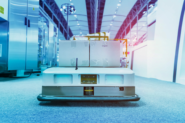 Industry 4.0 technology, such as Laser Guided Vehicles, can work with mobile barcoding to increase worker productivity and reduce repetitive movements, increasing efficiency to meet higher demand.