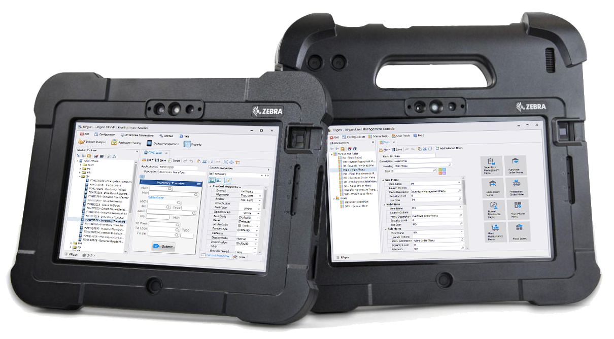 Zebra's latest L10 rugged tablet series running RFgen software.