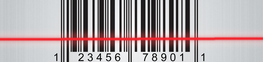 barcode with red laser scanner