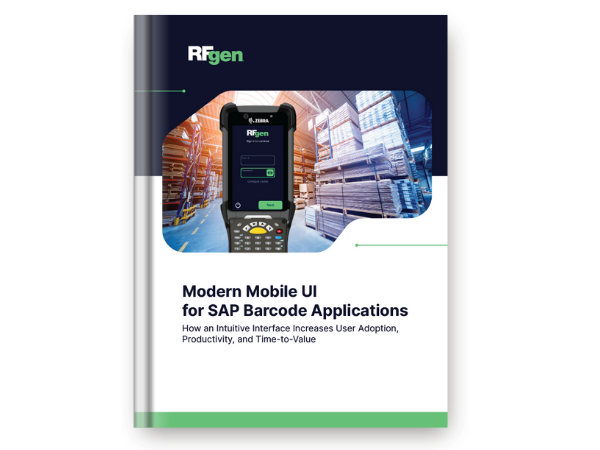 cover image of RFgen white paper: Modern Mobile UI for Barcode Applications